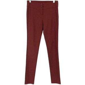 Viviana Uchitel Burgundy Wine Skinny Dress Pants Mid Rise Career Wear NWT S/M